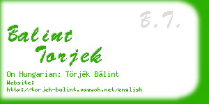 balint torjek business card